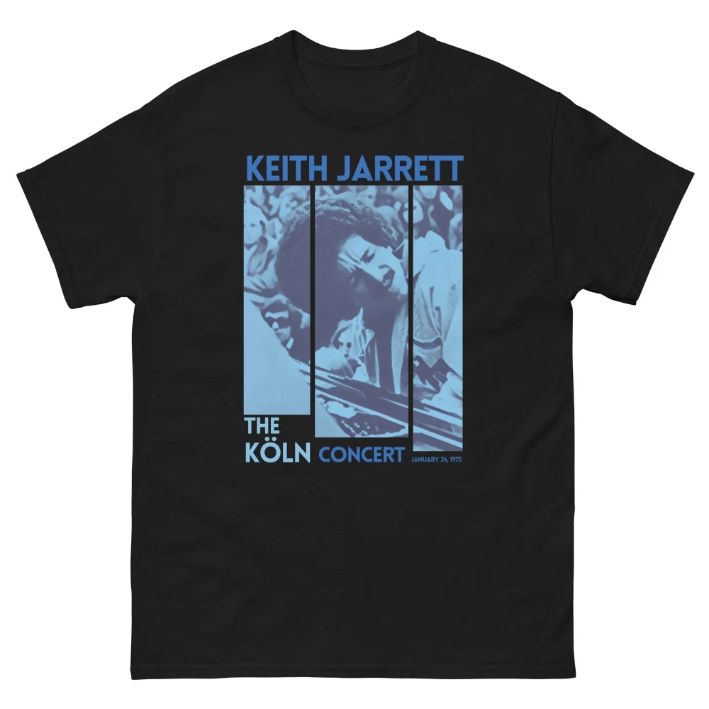 Keith Jarrett T-shirt Iconic Jazz Pianist Music Pattern T-shirt Cotton couple's seasonal loose casual streetwear Harajuku shirt