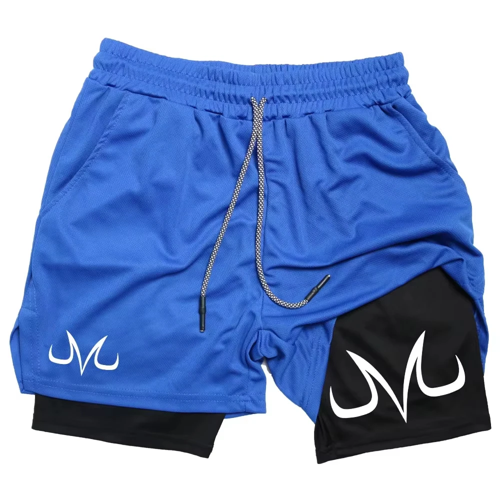 Anime Performance Shorts Toji Printed Men GYM Casual Sports Shorts Workout Running Mesh 2 In 1 Sport Short Pants