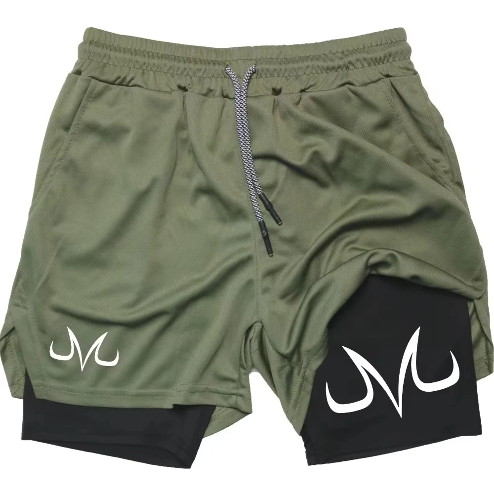 Anime Performance Shorts Toji Printed Men GYM Casual Sports Shorts Workout Running Mesh 2 In 1 Sport Short Pants