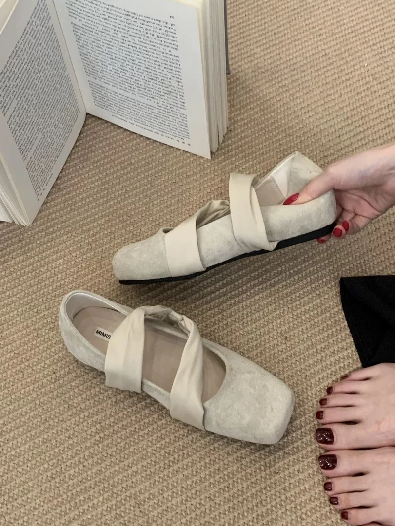 Square Toe Women Ballet Flats Shoes Designer Casual Mary Jane Shoes New Shallow Comfort Sport Walking Brand Dress Mujer Zapatos