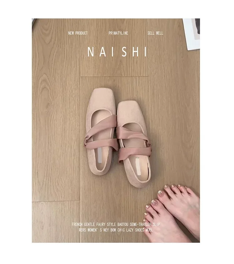 Square Toe Women Ballet Flats Shoes Designer Casual Mary Jane Shoes New Shallow Comfort Sport Walking Brand Dress Mujer Zapatos
