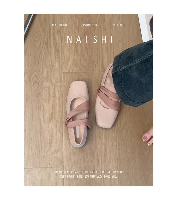 Square Toe Women Ballet Flats Shoes Designer Casual Mary Jane Shoes New Shallow Comfort Sport Walking Brand Dress Mujer Zapatos