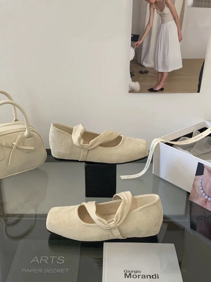 Square Toe Women Ballet Flats Shoes Designer Casual Mary Jane Shoes New Shallow Comfort Sport Walking Brand Dress Mujer Zapatos