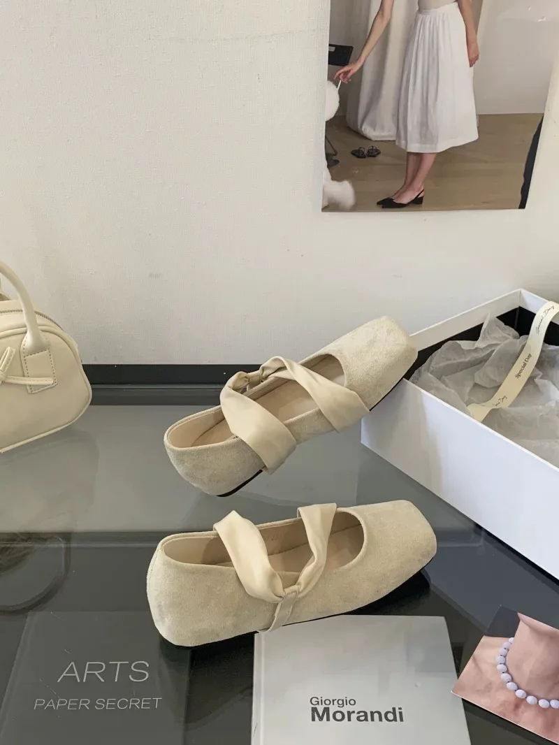Square Toe Women Ballet Flats Shoes Designer Casual Mary Jane Shoes New Shallow Comfort Sport Walking Brand Dress Mujer Zapatos