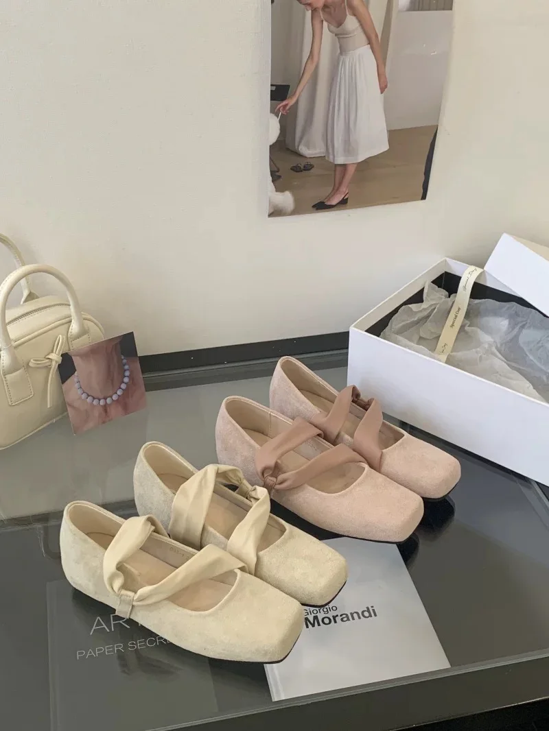 Square Toe Women Ballet Flats Shoes Designer Casual Mary Jane Shoes New Shallow Comfort Sport Walking Brand Dress Mujer Zapatos