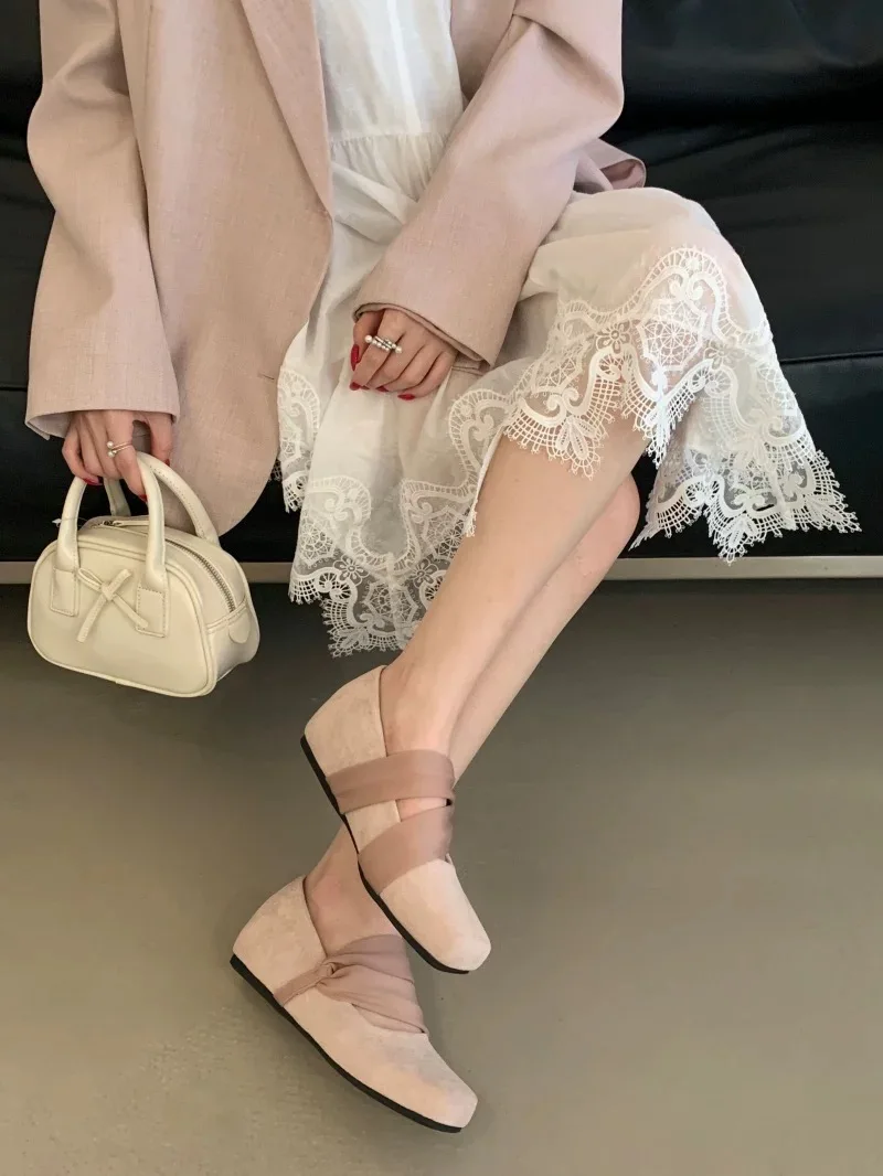 Square Toe Women Ballet Flats Shoes Designer Casual Mary Jane Shoes New Shallow Comfort Sport Walking Brand Dress Mujer Zapatos
