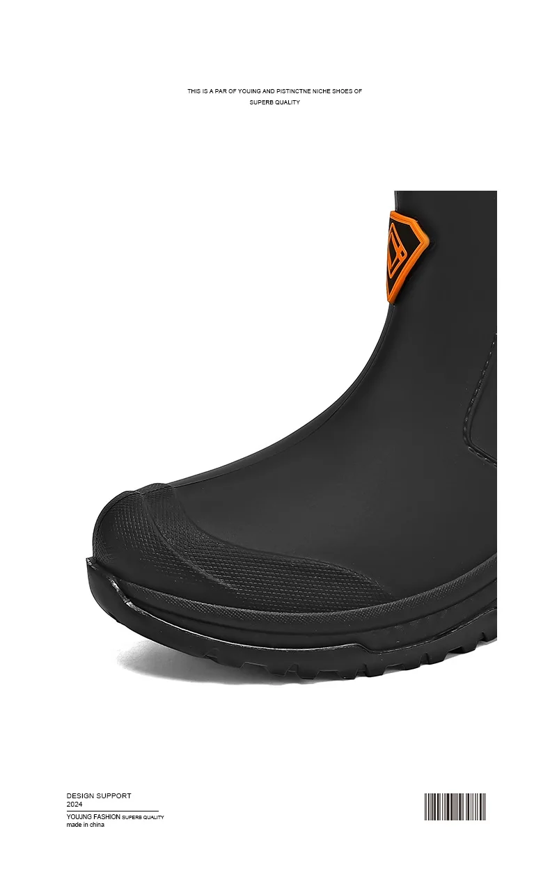 Men's Rain Boots Outdoor Wear-Resistant Mountaineering Fishing Non-Slip Short-Tube Waterproof Water Shoes Rain Boots