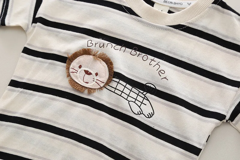 Summer Baby Boys Clothing Set Kids Short Sleeve Striped Shirt Shorts 2Pcs Suit For 1-5 Years Infant Kids Children Casual Outfit