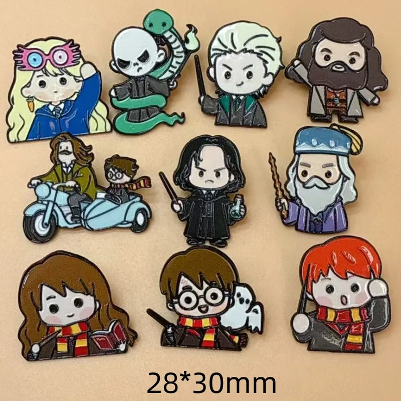 10pcs Anime Brooches Cartoon Enamel Pins for Women Lapel Backpack Badges Fashion Jewelry Accessory Gift