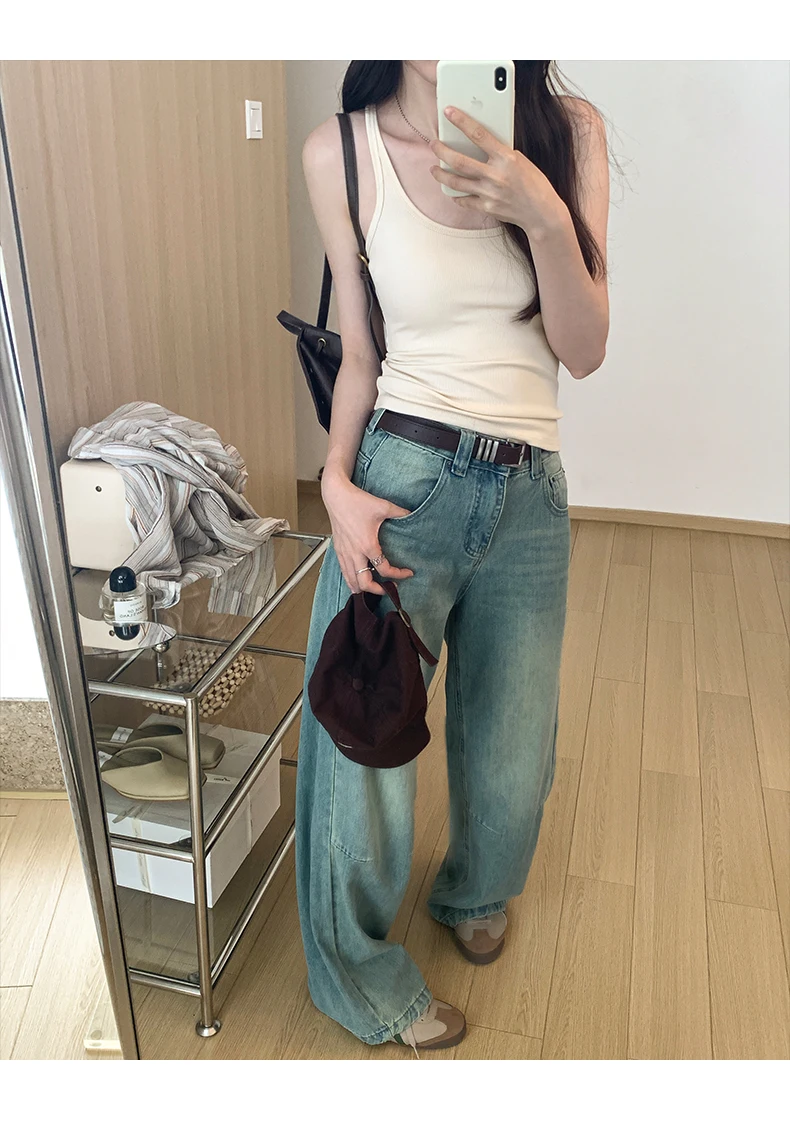 Zjaiss 2026 Summer Women Tank Top Slim Fit U-Neck Sleeveless Cami Top Trendy Solid Color Versatile Y2K Camisole for Outdoor Wear