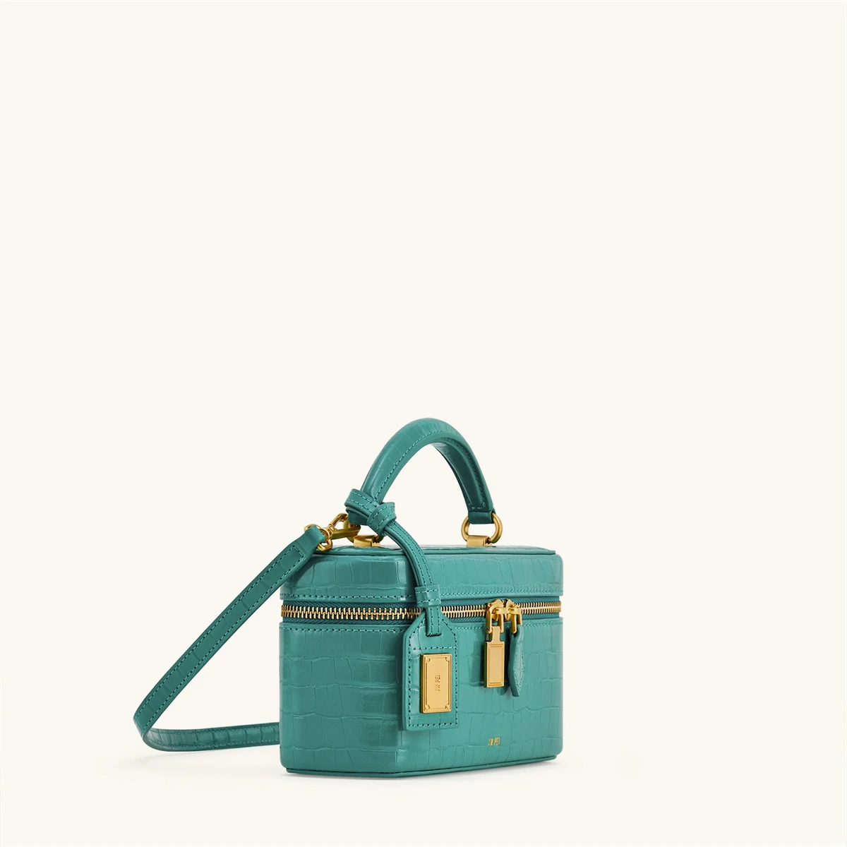 JW PEI Croc Embossed Small Box Bag French Exquisite Shoulder Handbag for Women Elegant Crossbody Purse Daily Commute Party Use