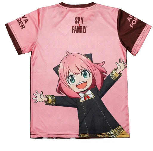 Adult and Children Anya Emoji 3D Printed Short Sleeve Spy X Family Anime Merchandise Loose Couple Parent-Child T-Shirt