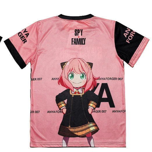 Adult and Children Anya Emoji 3D Printed Short Sleeve Spy X Family Anime Merchandise Loose Couple Parent-Child T-Shirt