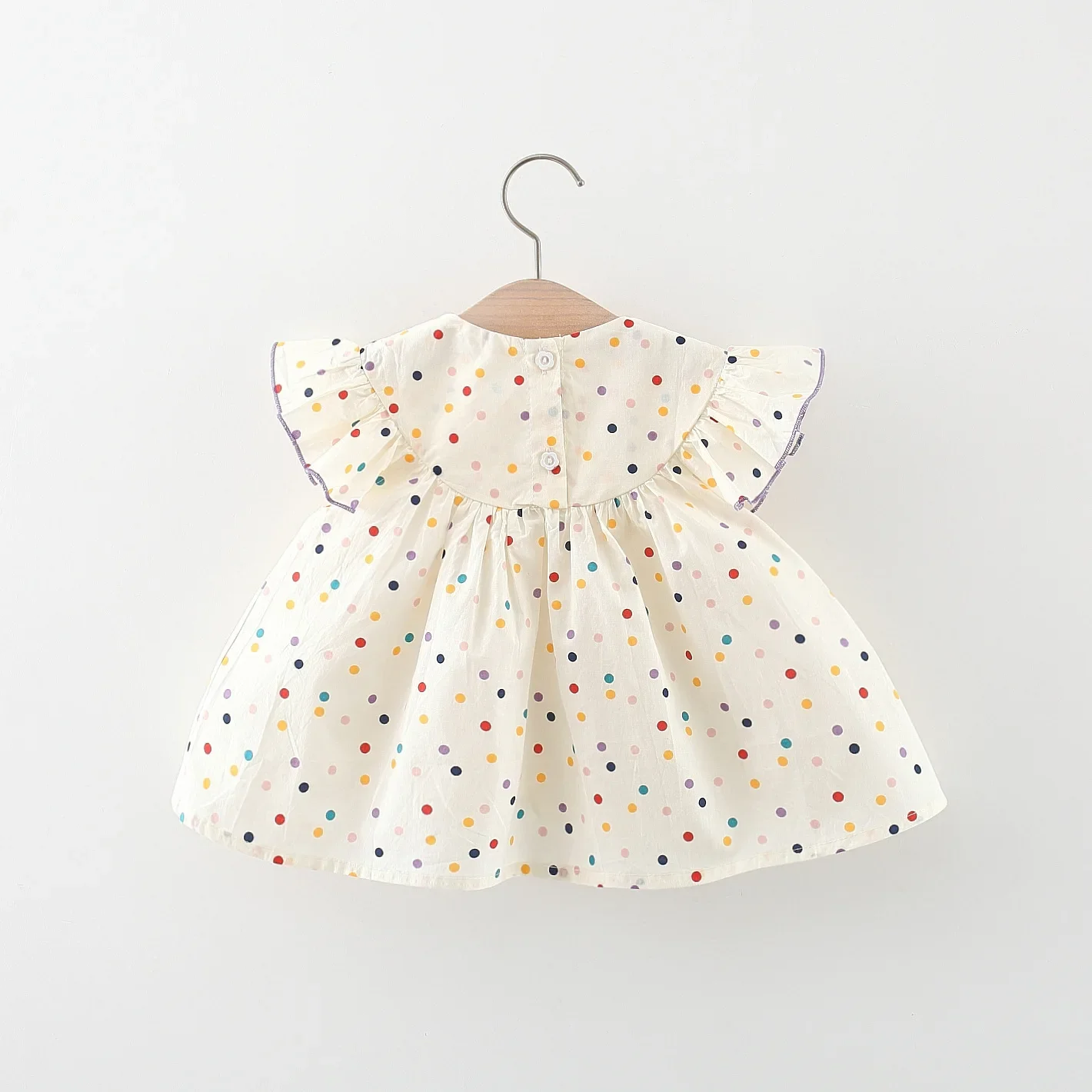 Baby Dress Summer Colorful Polka Dot And Floral Girls' Dress Cute Cotton Beach Kids Dress Baby Girl Clothes