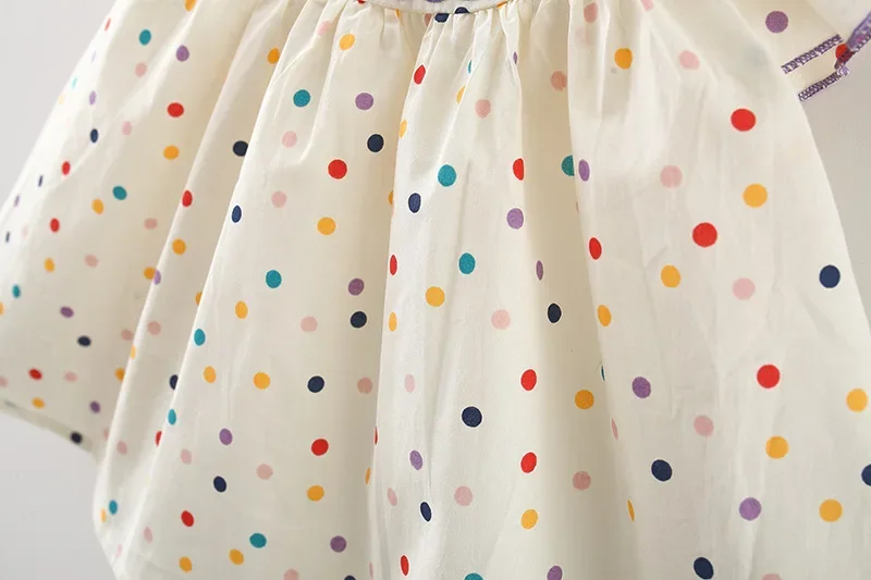 Baby Dress Summer Colorful Polka Dot And Floral Girls' Dress Cute Cotton Beach Kids Dress Baby Girl Clothes