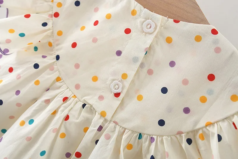 Baby Dress Summer Colorful Polka Dot And Floral Girls' Dress Cute Cotton Beach Kids Dress Baby Girl Clothes