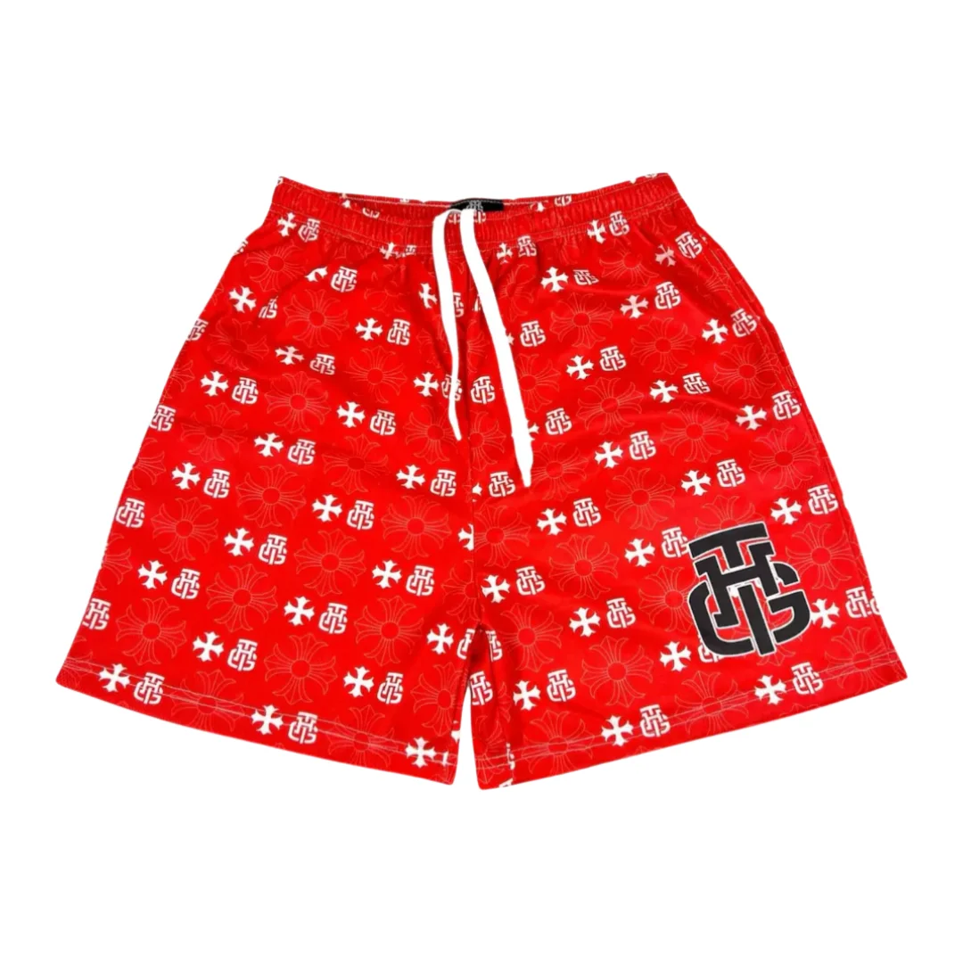 Y2K American Street Style / Sporty Casual Style Fashion Mesh Shorts Family Matching Summer Beach Shorts Breathable Quick-drying