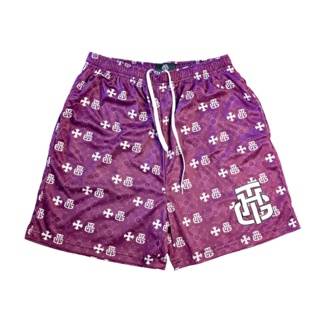 Y2K American Street Style / Sporty Casual Style Fashion Mesh Shorts Family Matching Summer Beach Shorts Breathable Quick-drying