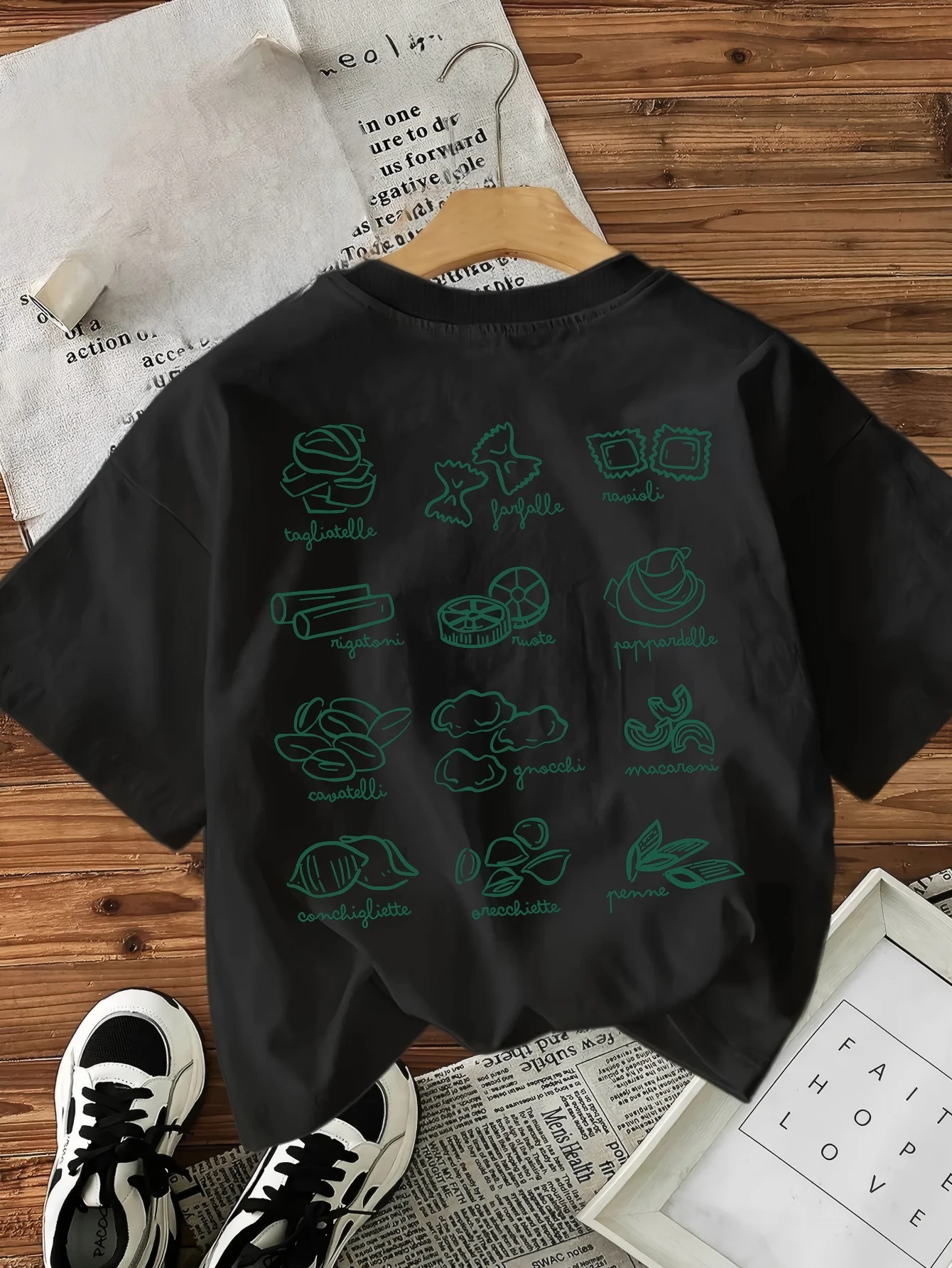 Italian Pasta Types T Shirt Always Al Dente Graphic Tee Farfalle Ravioli Foodie Art Top Retro Aesthetic Streetwear Unisex Tshirt