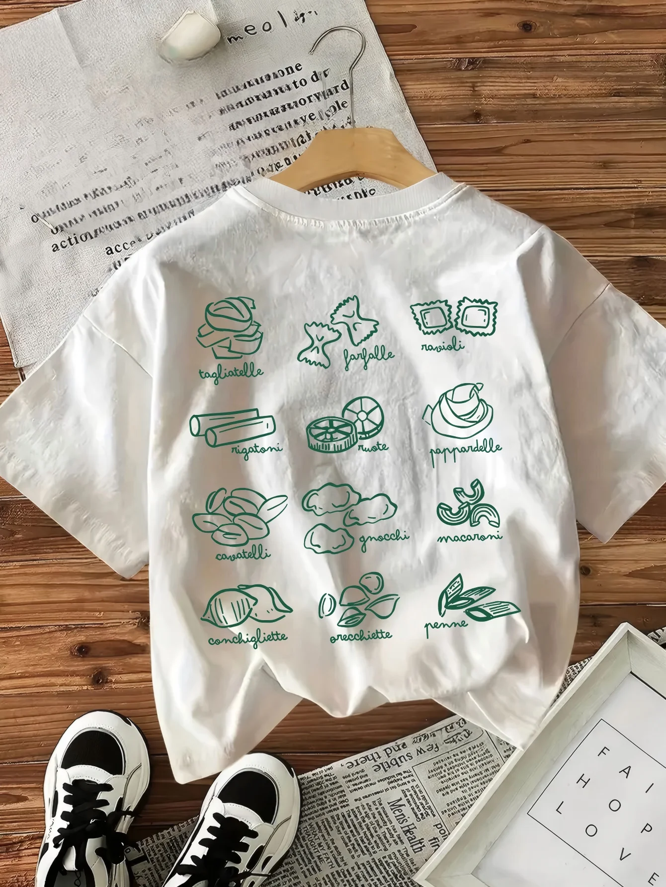 Italian Pasta Types T Shirt Always Al Dente Graphic Tee Farfalle Ravioli Foodie Art Top Retro Aesthetic Streetwear Unisex Tshirt
