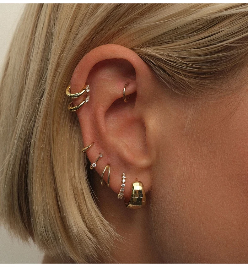Light Luxury Vintage 925 Sterling Silver Fashion Fine Jewelry Minimalist Chunky Wide Dome Hoop Earrings for Girls
