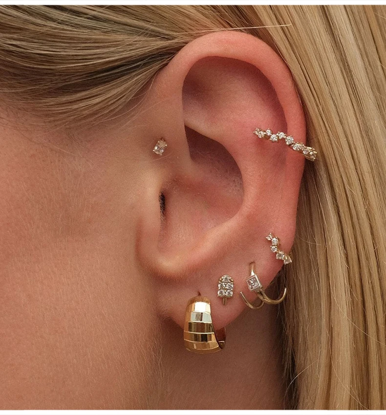 Light Luxury Vintage 925 Sterling Silver Fashion Fine Jewelry Minimalist Chunky Wide Dome Hoop Earrings for Girls