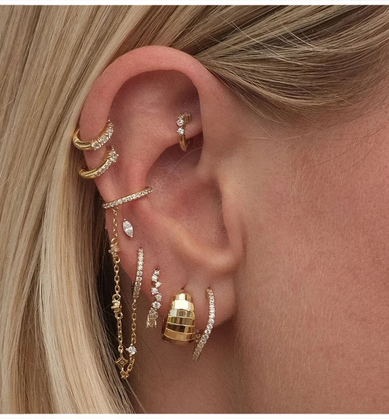 Light Luxury Vintage 925 Sterling Silver Fashion Fine Jewelry Minimalist Chunky Wide Dome Hoop Earrings for Girls