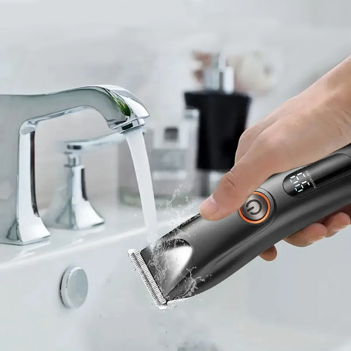 Cordless Hair Clippers for Men Trimmers Set for Barber With LED Display Professional Slick Hair Cut Electric Vacuum Trimmer