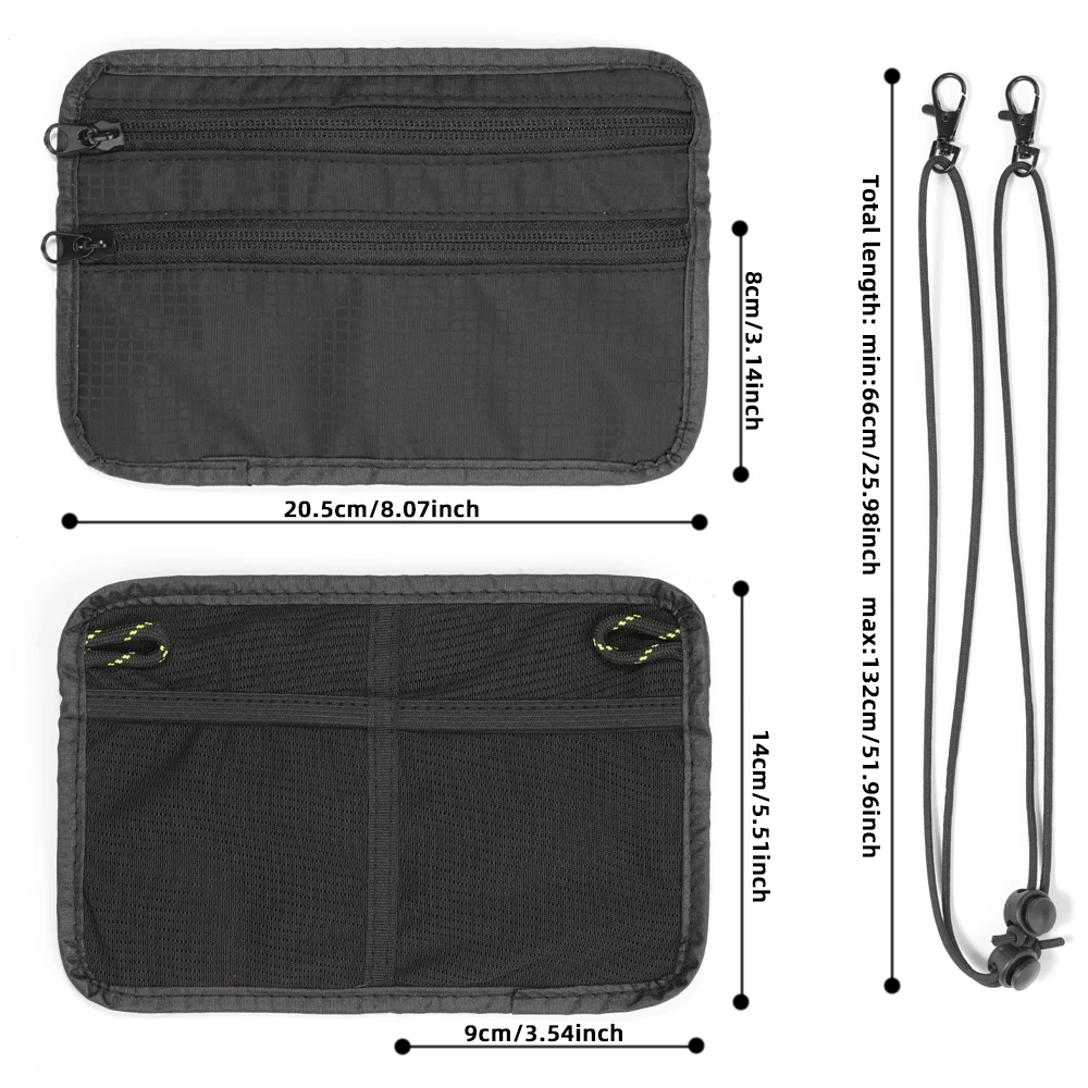 Travel RFID Wallet Passport Organizer, Lightweight Coin Purse With Adjustable Shoulder Strap For Credit Card, Cash, Cell Phone