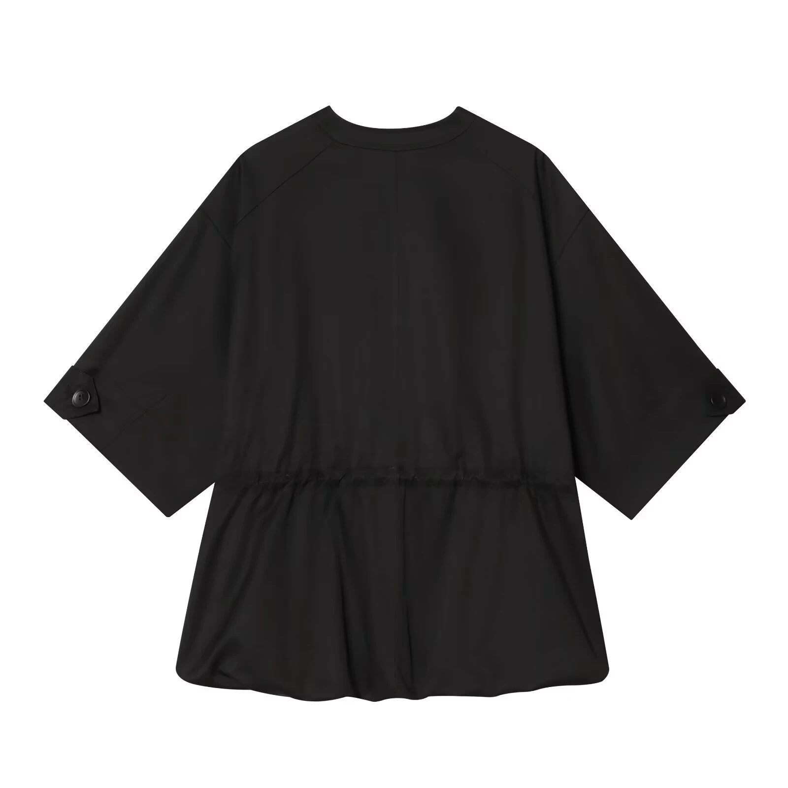 European and American style 2026 summer new women's round neck puffy hem short sleeved parka jacket