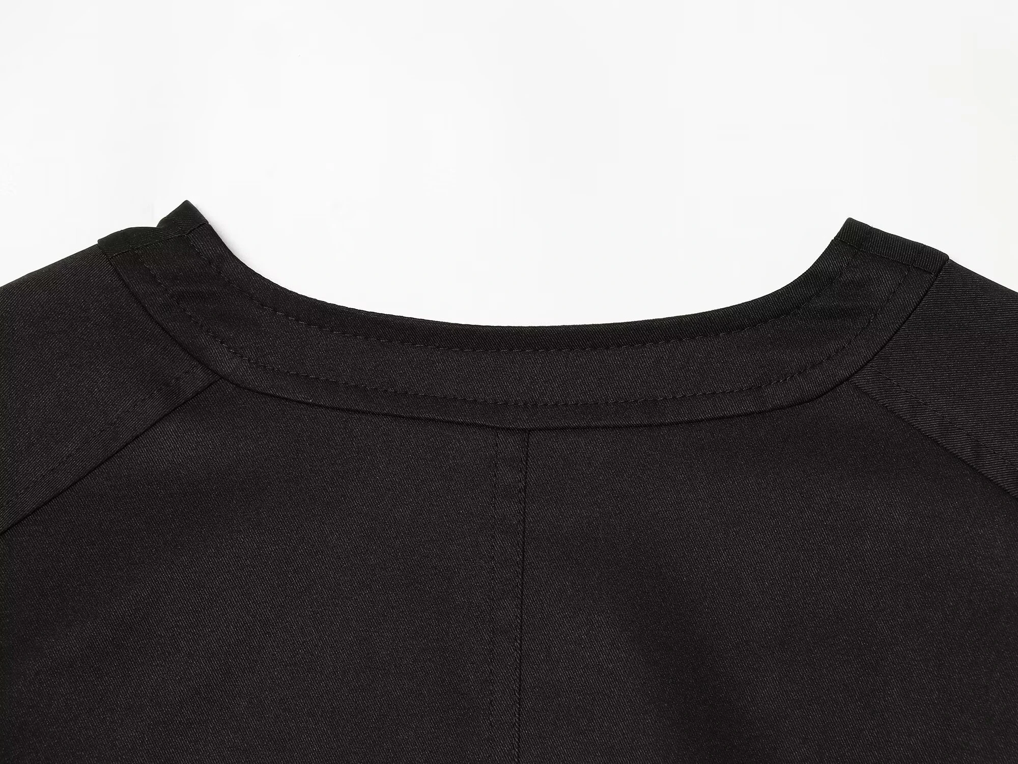 European and American style 2026 summer new women's round neck puffy hem short sleeved parka jacket
