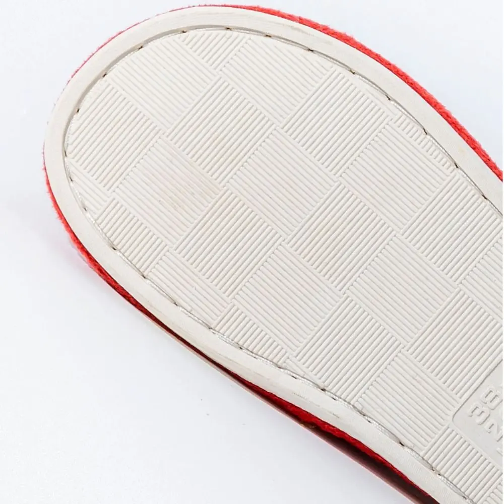 Comfortable Strawberry House Linen Slippers Anti-slip Grid Stripe Indoor Slippers Flax Soft Sole Sweet Slippers Women Bedroom