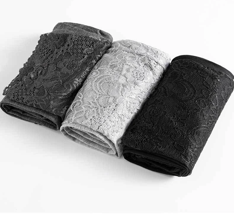 High Waisted Lace Trim Leggings for Women Spring Fall Outwear Gray Slim Fit Stretchy Breathable Underwear Daily Tights