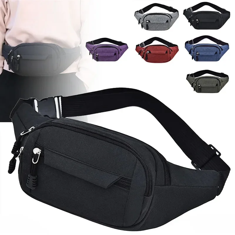 Men Waist Bag Women's Travel Phone Bag Fanny Pack Banana Bag Hip Pockets Large Phone Belt Bag Pouch Outdoor Sport Waist Bag