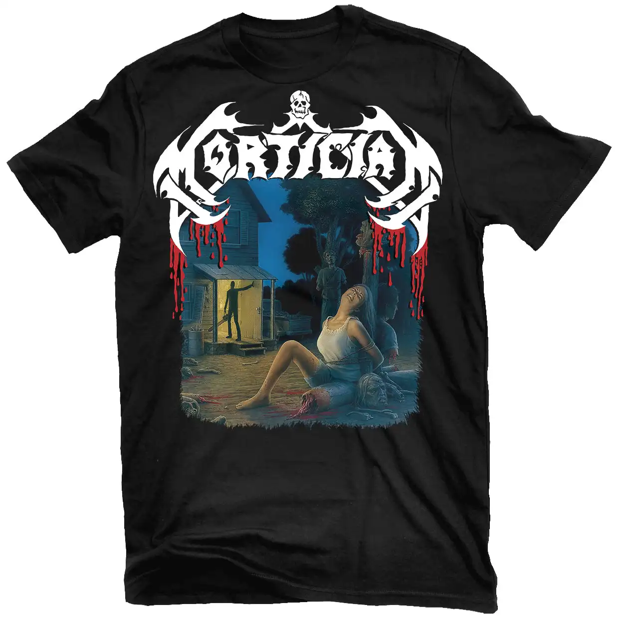 Mortal Massacre Mortician Band Graphic Tee 100% Cotton Round Neck Casual Unisex T-shirt Summer Top
