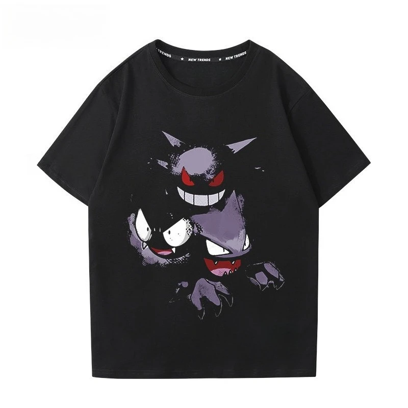 Anime Pokémon Gengar Printed T-shirt Men's and Women's T-shirt Men's Tops Harajuku Y2K T-shirt 2026 Summer New Tee Streetwear