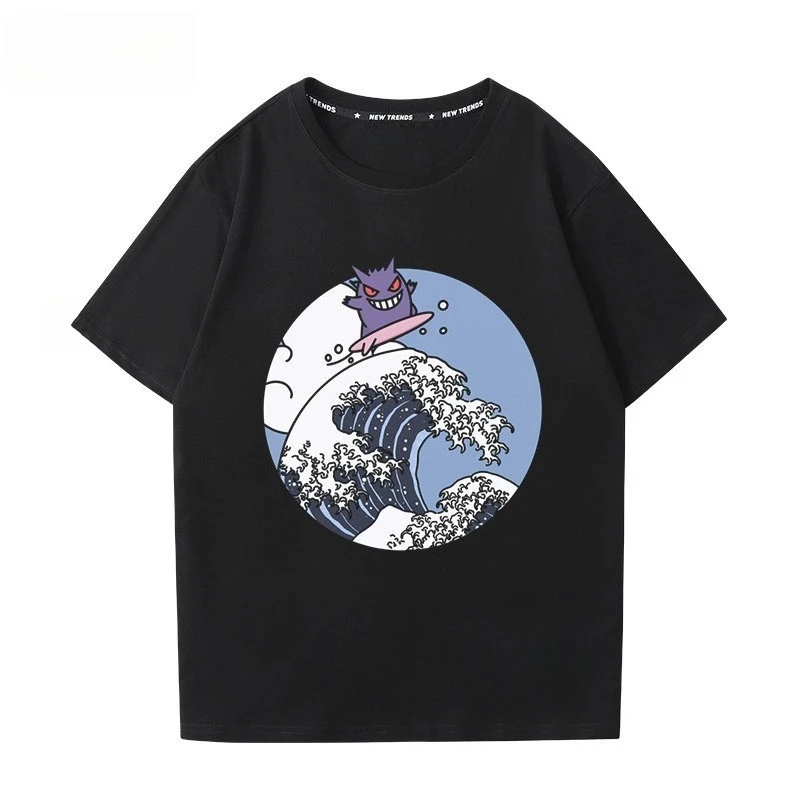 Anime Pokémon Gengar Printed T-shirt Men's and Women's T-shirt Men's Tops Harajuku Y2K T-shirt 2026 Summer New Tee Streetwear