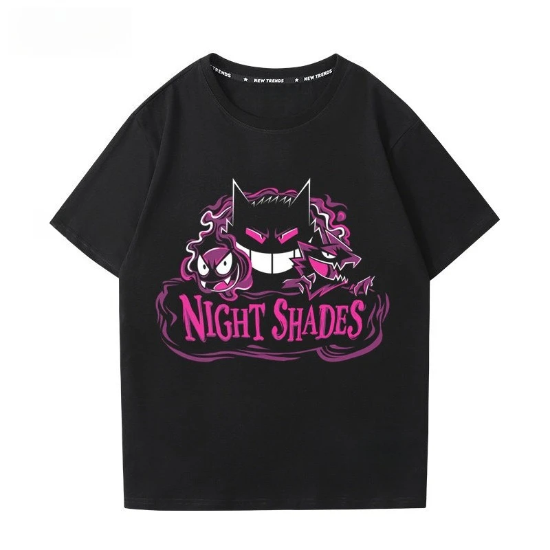 Anime Pokémon Gengar Printed T-shirt Men's and Women's T-shirt Men's Tops Harajuku Y2K T-shirt 2026 Summer New Tee Streetwear