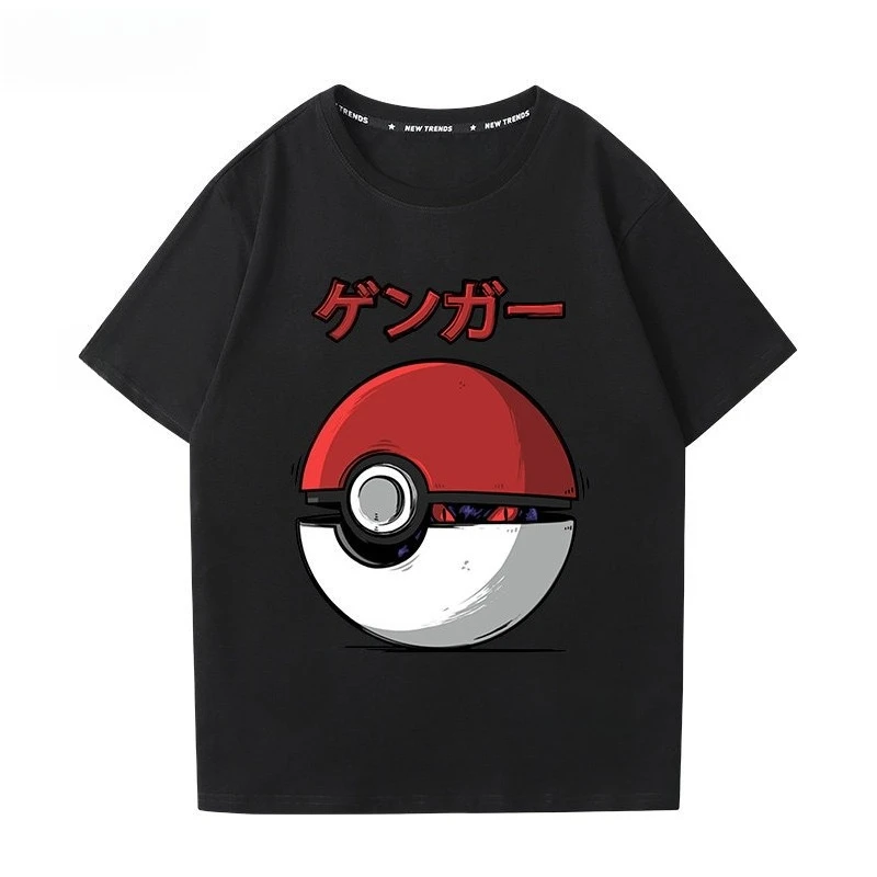 Anime Pokémon Gengar Printed T-shirt Men's and Women's T-shirt Men's Tops Harajuku Y2K T-shirt 2026 Summer New Tee Streetwear