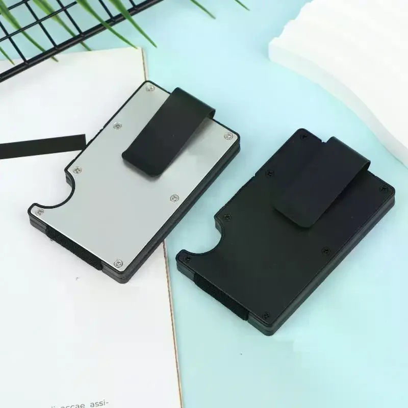 Aluminum Alloy Card Holder Ultra Thin RFID Blocking Metal Wallet Anti Theft Credit Card Clip Portable Business Storage Case