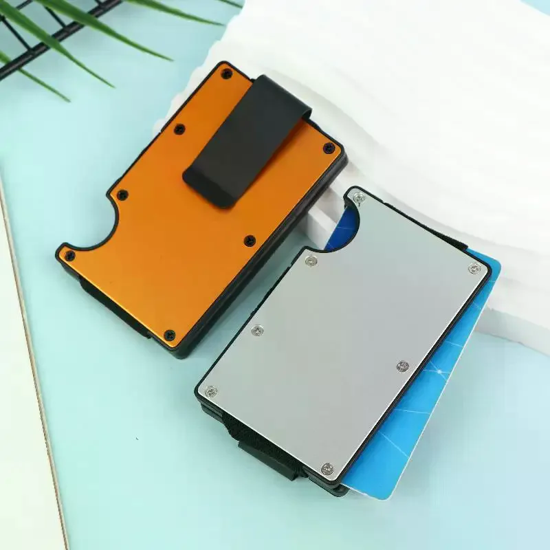 Aluminum Alloy Card Holder Ultra Thin RFID Blocking Metal Wallet Anti Theft Credit Card Clip Portable Business Storage Case