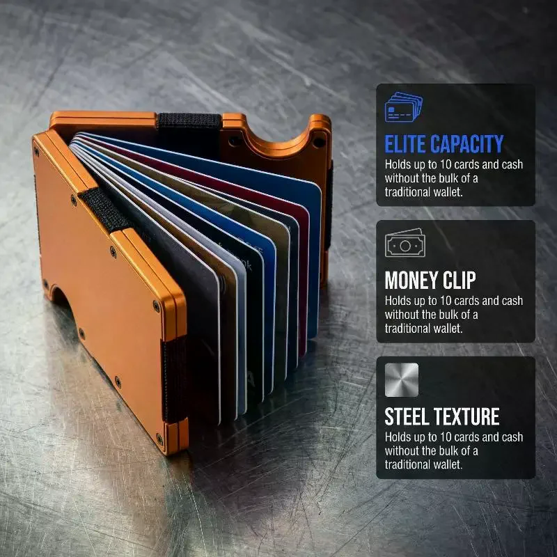 Aluminum Alloy Card Holder Ultra Thin RFID Blocking Metal Wallet Anti Theft Credit Card Clip Portable Business Storage Case