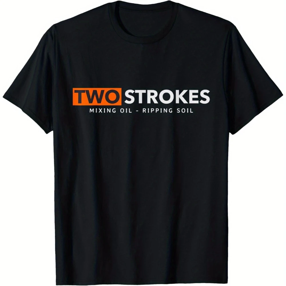 Men's Motocross T-Shirt Vintage Twin-Cylinder Motorcycle/Off-Road Riding Two-Stroke Men's T-shirts for Summer Unisex
