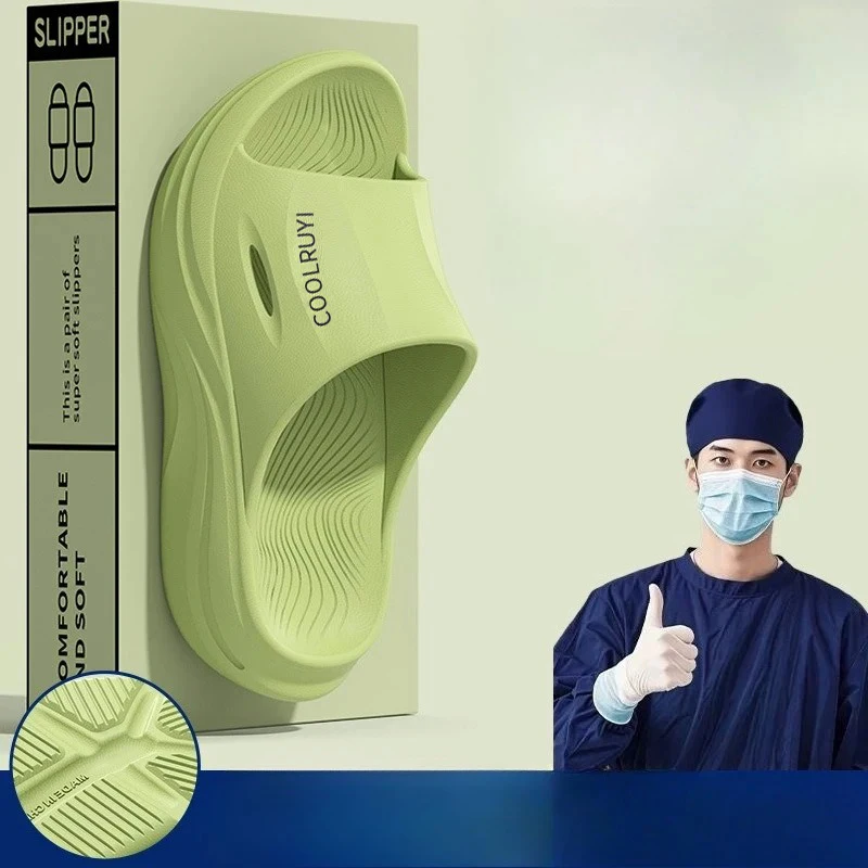 New EVA step on shit feeling arch cool slippers men's indoor home bathroom bath non-slip home cool slippers women