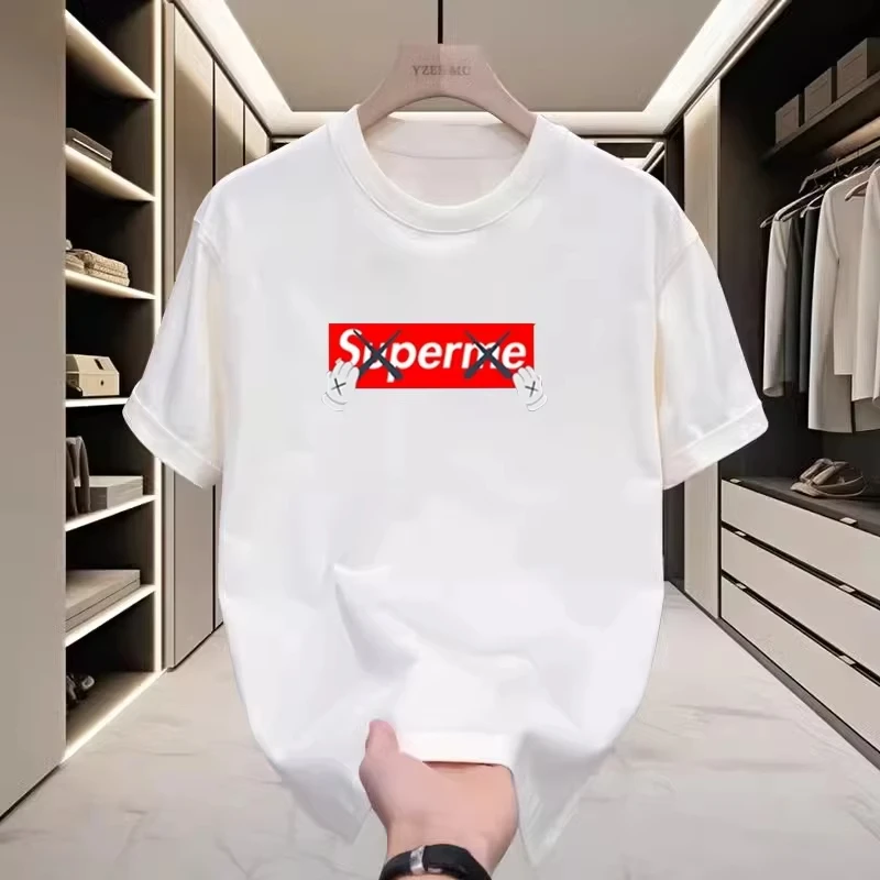 Crossed Letter Logo Graphic T Shirt Trendy Street Hip Hop Casual Cotton Short Sleeve Unisex Oversized Fashion Black Streetwear