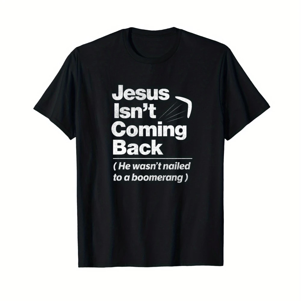 Men's Atheist Humor T-Shirt - A design that will never return, featuring a boomerang illustration.suitable for all seasons.