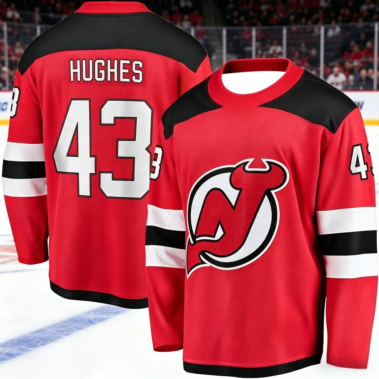2026 New Jersey Men's New Ice Hockey Training Suit 3D Printed Devil Team Sports Quick-Drying Long-Sleeved Shirt Family