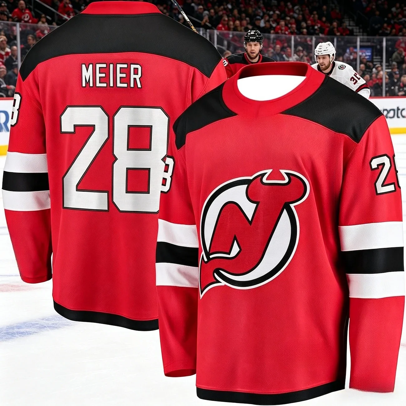 2026 New Jersey Men's New Ice Hockey Training Suit 3D Printed Devil Team Sports Quick-Drying Long-Sleeved Shirt Family