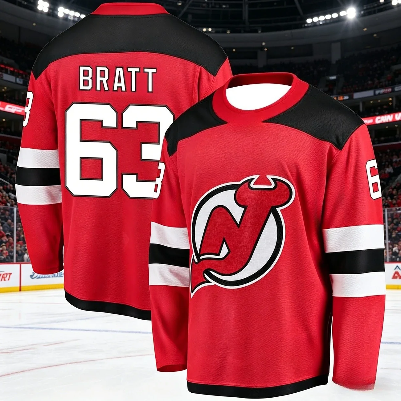 2026 New Jersey Men's New Ice Hockey Training Suit 3D Printed Devil Team Sports Quick-Drying Long-Sleeved Shirt Family