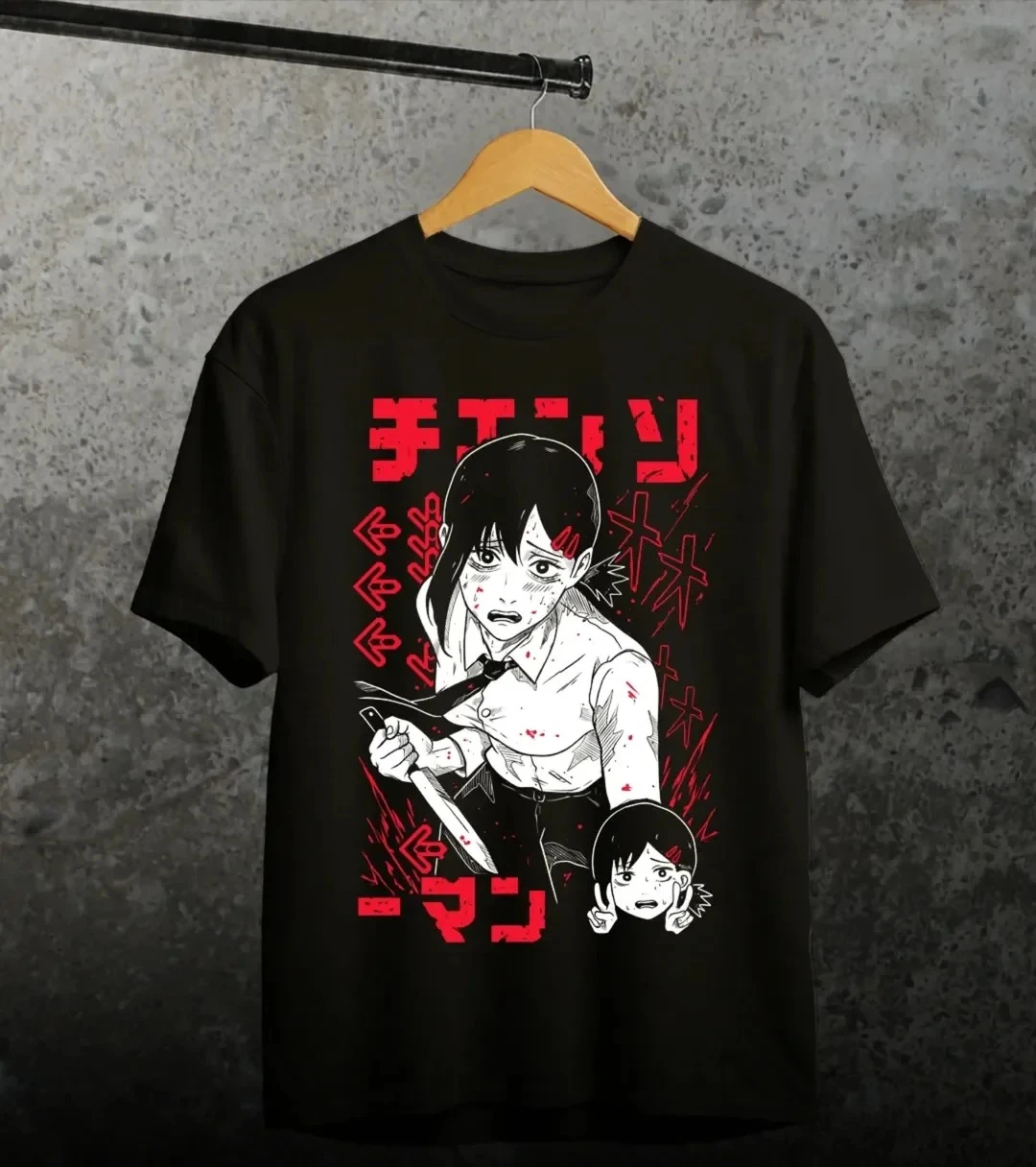 Chainsaw Man Anime Reze Denji Graphic Printed T-shirt Men's and Women's T-shirt Men's Top Sports T-shirt 2026 Summer New Tee